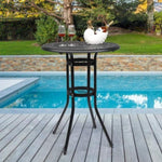 ZUN 32*32*41" Outdoor Patio Cast Aluminum Round Bar Table 49406903