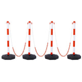 ZUN 4 Pack Traffic Delineator Post Cones with Fillable Base, Adjustable Safety Barrier with 5Ft 43132353