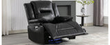 360&deg Swivel and Rocking Home Theater Recliner Manual Recliner Chair with a LED Light Strip for WF323621AAB