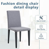 Four Light Gray Linen-Cotton dining chairs, simple and versatile, comfortable and accompanied. W1151P263121