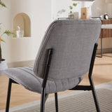 ZUN A&A Furniture, Dining Chairs Set of 2 Modern Retro Linen Chair with Bentwood Back Upholstered Seat W1143P194146