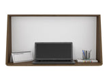 Wall Desk, Desktop Shelf, Mahogany / White B097133197