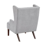 Contemporary Grey Wingback Accent Chair Chenille Upholstery Plywood Frame Living Room Furniture 1pc B011P304418