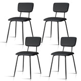 Set of 4 Modern Padded Dining Chairs for Kitchen Bar Office Chair, Black 41140810