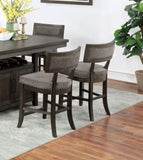 Kitchen Dining Room Chairs Solid wood & Veneer 2pcs High Chair Set Cushion Curved Seat back Rustic B011P160332