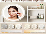 Small Vanity Desk with Mirror and Lights, Makeup Vanity Table with LED Mirror, 3 Lighting Modes, W3587P462329
