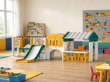 11-in-1 Toddler Slide Swing Set with Playhouse, Indoor Playground for Kids Ages 14, Yellow 25189477