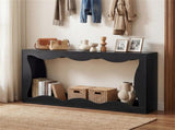 63" Narrow Console Table with Wavy Hollow Design, 2-Tier Extra Long Entryway Table with Storage 65032759