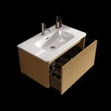 U049-Etna30W-306 Etna 30" Striped Natural Oak Bathroom Vanity with White Ceramic Sink, Wall Mounted W1865P147107