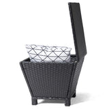 Outdoor PE Wicker Side Table with Storage, Small Patio Storage Bin Container for Hose Cushion Towel, 92404890