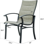 ZUN Patio Dining Chairs Set of 2,Bistro Metal Steel Chair with Textilene Mesh Fabric,Outdoor Armchair W1859113156