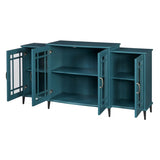 62" TV Stand, Buffet Sideboard Cabinet, Teal Blue W96570022