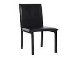 Set of 4 Metal Frame Chairs Brown Faux Leather Seat Black Metal Finish Dining Side Chairs B01146334