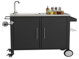Outdoor Grill Table with Sink, Grill Cart with 304 Stainless Steel Sink and Cabinet, Outdoor Grill W3190P293812