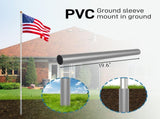 Telescopic Flag Pole Kit, 20FT Height Adjustable Heavy Duty Aluminum Flagpoles with 5x3 US Flag & 92299791