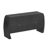 U-Style Four-Door Ash Veneer Storage Cabinet with Curved Legs, Perfectly Suited for Hallways, N711P241277B