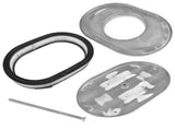 12" Oval Polished Aluminum Half Finned Air Cleaner Assembly for Chevy Ford 5-1/8" Carb 28523440
