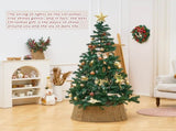 Handcrafted Woven Christmas Tree Collar - Seagrass Wicker Tree Skirt & Stand Base Cover 77726471