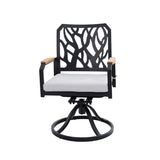 Outdoor Patio Aluminum Swivel Rocker 2PCS with Outdoor-grade Sunbrella Fabric Cushions, Branch-Like W1886P272381
