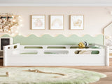 Full Size Floor Platform Bed with Full-length Guardrails, Low Profile Full Bed Frame, No Box Spring W1580P438792
