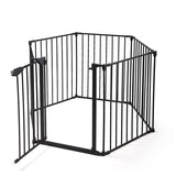 ZUN 146" Extra Wide Baby Gate, 6-Panel Baby Pet Playpen, Fireplace Safety Fence, Foldable Barrier Gate, W2181P160610