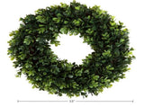 Boxwood Wreath - 12 inch Round Artificial Greenery Indoor Outdoor 34700899