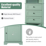 ZUN Green Triangle Tall Cabinet with 3 Drawers and Adjustable Shelves for Bathroom, Kitchen or Living WF306469AAG