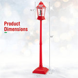 64" Christmas Streetlamp Decor Santa/Snowman/Tree Scene, 60 Warm White LEDs, 8 Tunes, 2 Modes 40533839