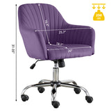 Accent chair Modern home office leisure chair with adjustable velvet height and adjustable casters W1521P189971