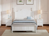 Full Size Wood Platform Bed Frame,Retro Style Platform Bed with Wooden Slat Support,White 43376167