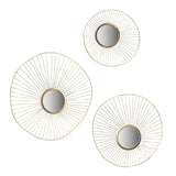 ZUN Set of 3 Wall Mirror Abstract designed Wall mirrors with Gold Frame for Home & Office,Top of W2078124330