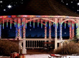 White meteor shower light, outdoor solar powered icicle light, snowflake falling rain string light, 01251433