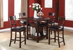 ZUN Set of 2 Chairs Dining Room Furniture Dark Brown Cushioned Solid wood Counter Height Chairs HS00F1207-ID-AHD