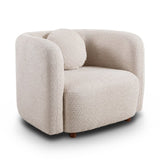 Accent Square Sofa Chair, Boucle Fabric Upholstered Single Cloud Couch Chair, Japandi Style Armchair W2664P263292