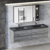 60" Floating Bathroom Vanity with Sink, Modern Wall-Mounted Bathroom Storage Vanity Cabinet with W1573P155849