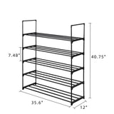 ZUN 5 Tiers Shoe Rack Shoe Tower Shelf Storage Organizer For Bedroom, Entryway, Hallway, and Closet 45068664