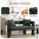 COOLMORE Modern Chenille Loveseat Sofa , Comfy Upholstered 2-Seater Sofa, Small Loveseat Accent W395P224849