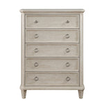 ZUN Traditional Design Bedroom Furniture 1pc Chest of 5x Drawers Light Brownish-Gray Finish Clipped B011P207859