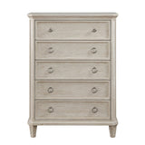 ZUN Traditional Design Bedroom Furniture 1pc Chest of 5x Drawers Light Brownish-Gray Finish Clipped B011P207859