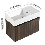 30 Inch Bathroom Cabinet With Sink,Soft Close Doors,Float Mounting Design, For Small Bathroom W999P228754