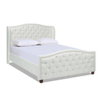 ZUN Fontana Wingback Upholstered Platform Bed Frame, Queen, Antique White Polyester B2719P245938