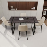 59" MDF black wooden table and modern chair 4-piece set, medieval wooden kitchen 07770226