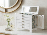Wood Jewelry Chest Modern White Tabletop Storage with 4 Drawers for Women 95518715