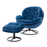 Accent chair TV Chair Living room Chair with Ottoman-Blue W676P232275
