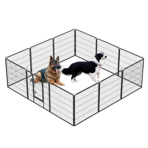 ZUN Dog Pens Outdoor 32" Height Foldable 12 Panels Heavy Duty Metal Portable Dog Playpen Indoor W1422120890