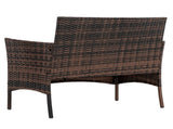 2pcs Arm Chairs 1pc Love Seat & Tempered Glass Coffee Table Rattan Sofa Set Brown GradientSAME AS 74145921