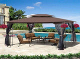 13x10 Outdoor Patio Gazebo Canopy Tent With Ventilated Double Roof And Mosquito net 16105337
