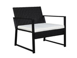 Single 2pcs Coffee Table 1pc Exposed Flat Chair Three-Piece Set Black 23974444
