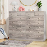 ZUN Modern Simple 7-Drawer Dresser Gray 00534308