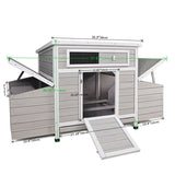 Large Wooden Chicken Coop Outdoor Hen House Poultry Cage for Outdoor with 2 Sides Nesting Boxes W2326P327243
